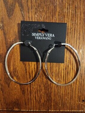 Simply Vera Vera Wang Silver Large Hoop Earrings